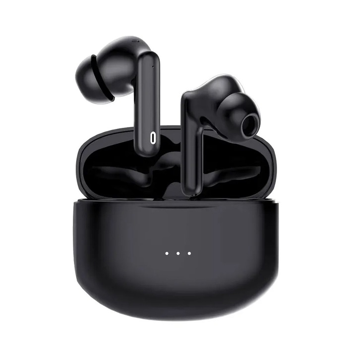 True Wireless Stereo In-ear Слушалки, OPTIM SOLUTION, Active Noise Cancellation Tech, Great Bluetooth Range, Fast Auto Pairing, Optim Performance, HI-FI Immersive Sound, Playback Time 6-8 Hours, Touch Control, Dual Microphone, Wireless Charging, Black