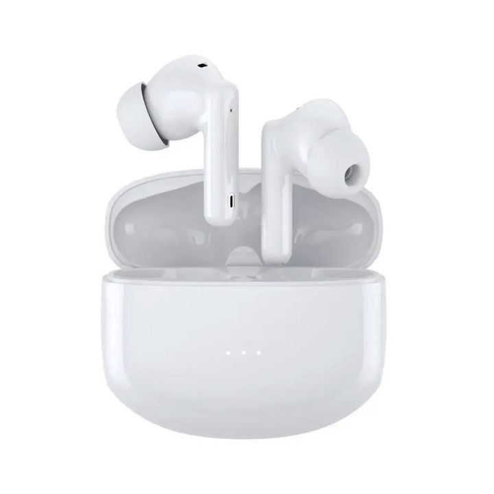 Слушалки True Wireless Stereo In-ear, OPTIM SOLUTION, Active Noise Cancellation Tech, Great Bluetooth Range, Fast Auto Pairing, Optim Performance, HI-FI Immersive Sound, Playback Time 6-8 Hours, Touch Control, Dual Microphone, Wireless Charging, White