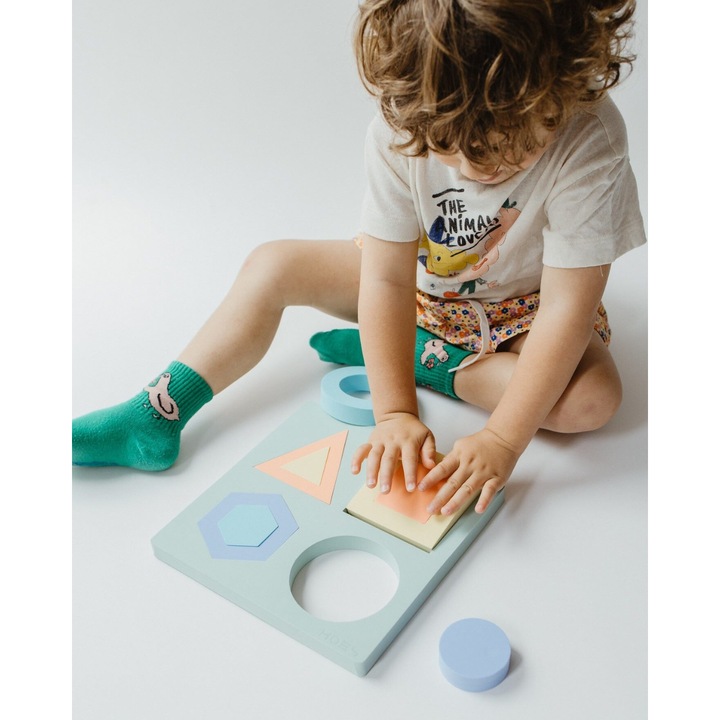 Puzzle clasic, MOES, Geometrica, 8 piese, multicolor, 235x235x35mm