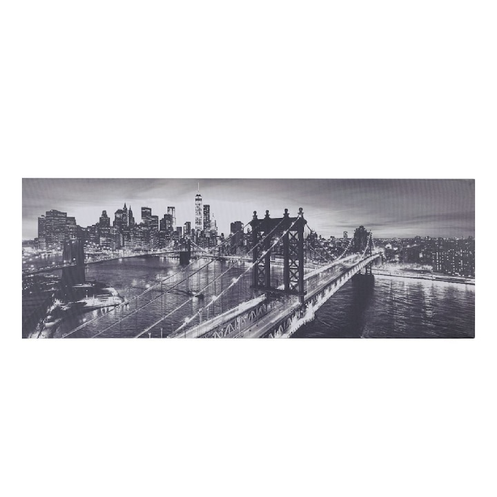 Kép, New York Bridge, LED világítás, 90x30x1,5cm