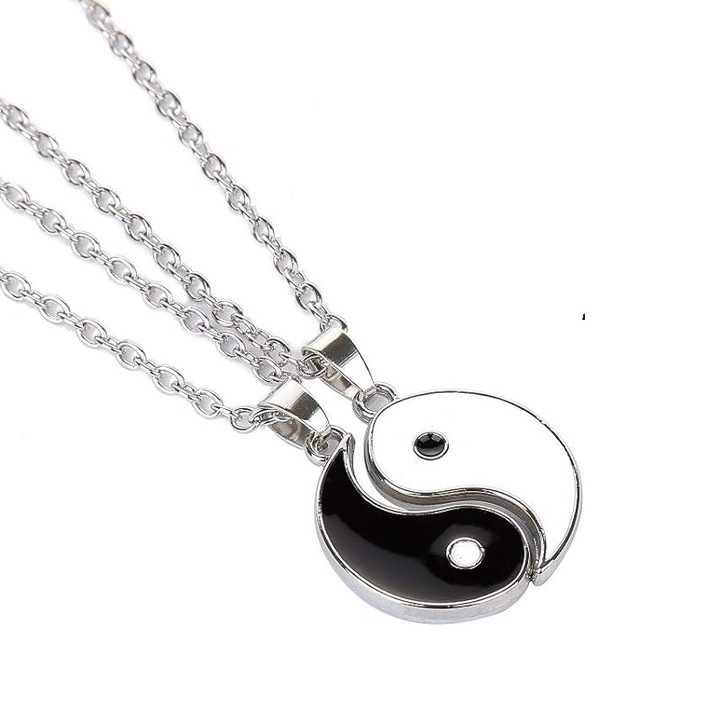 Set 2 lantisoare yin yang, Sarphia Store, culoare Argintiu