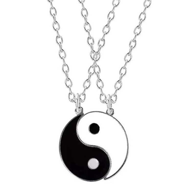 Set 2 lantisoare yin yang, SA&SO General Store®, culoare Argintiu