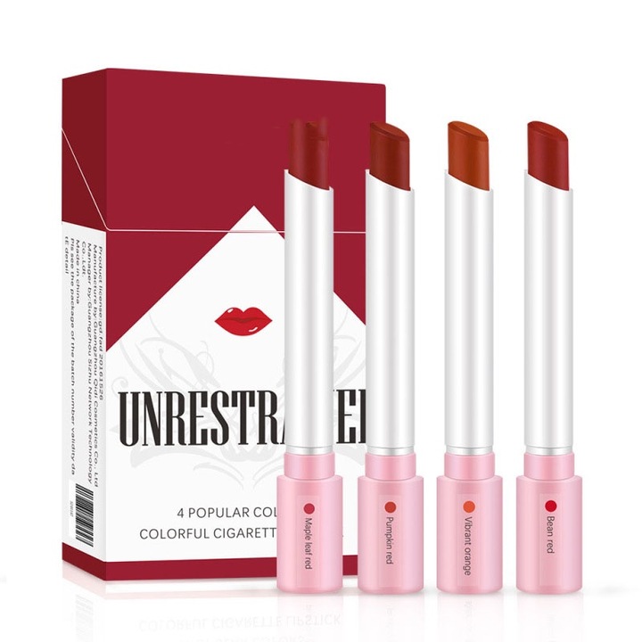 4 db BOMSTOM Rouge Velvet rúzs készlet, matt, vízálló, tartós, 4 szín
