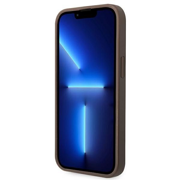 Husa Guess pentru iPhone 13/14/15, Logo Mare 4G, Maro