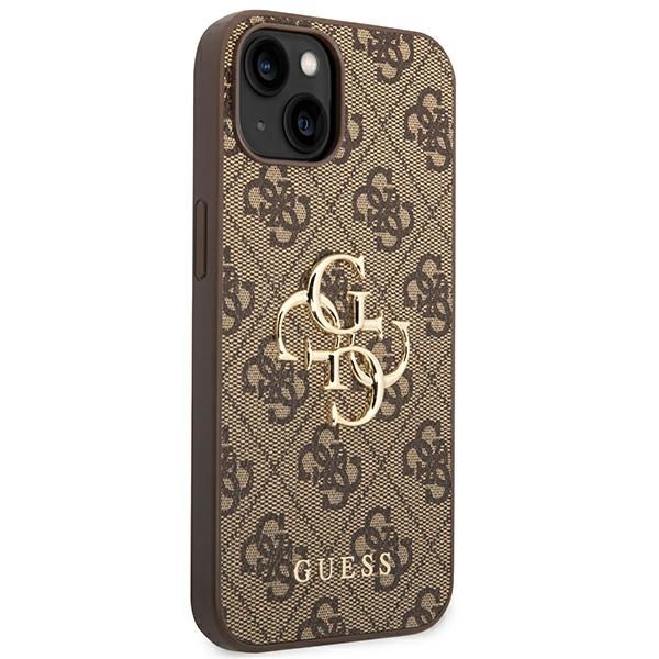 Husa Guess pentru iPhone 13/14/15, Logo Mare 4G, Maro