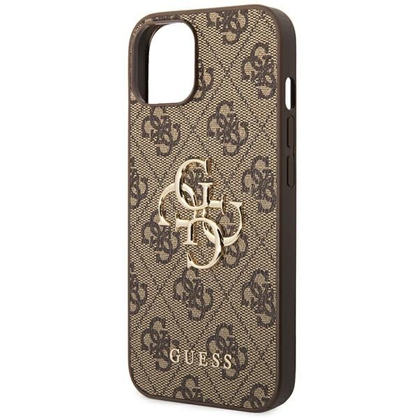 Husa Guess pentru iPhone 13/14/15, Logo Mare 4G, Maro