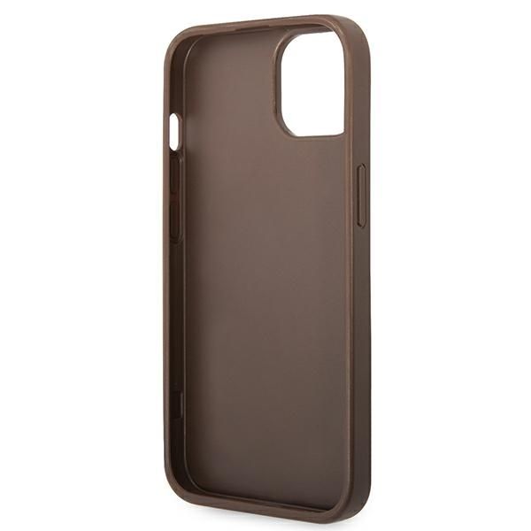 Husa Guess pentru iPhone 13/14/15, Logo Mare 4G, Maro