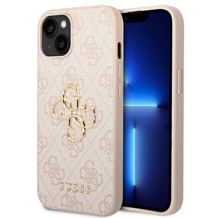Калъф Guess за iPhone 13/14/15, голямо лого 4G, розов