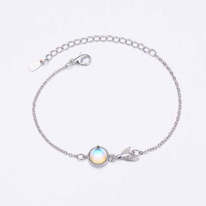 Bratara dama, aliaj, model coada de peste, albastru