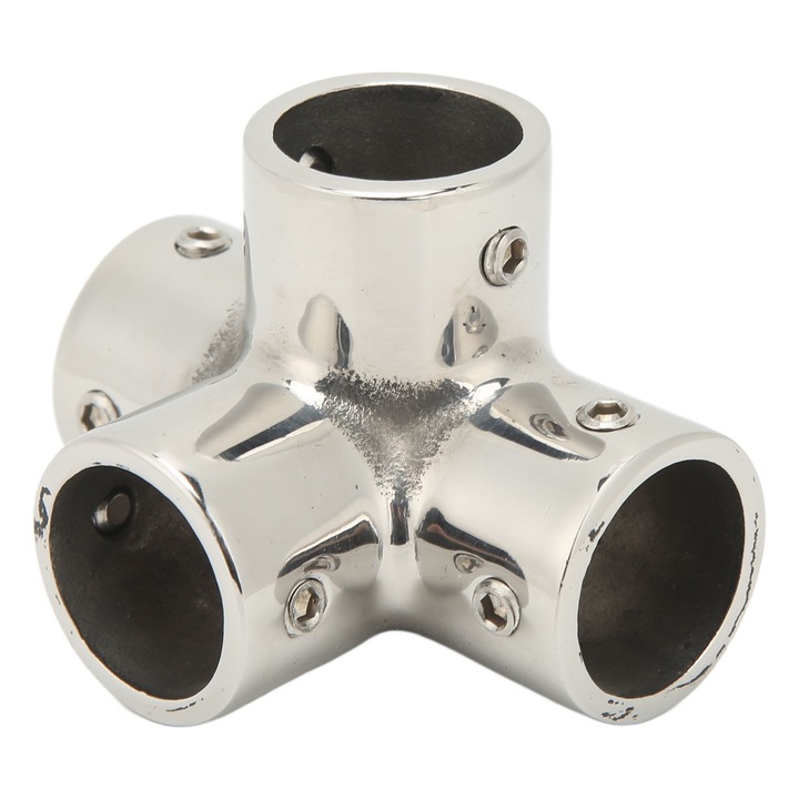 Парапетен фитинг, longziming, 4-посочен 90 градуса, неръждаема стомана, лесен монтаж, сребрист, диаметър 22 мм