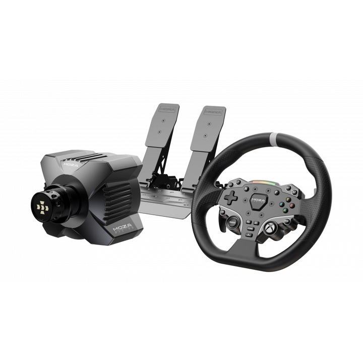 Игрален комплект - R3 база + ES волан + SRP-Lite педали + Moza Racing R3 RS053 скоба за маса (X-BOX, PC)