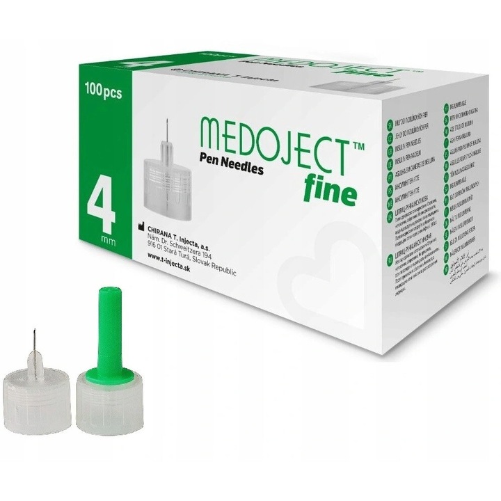 Комплект Игли за инсулинови писалки Chirana MEDOJECT fine 4 mm, 33G, 100бр