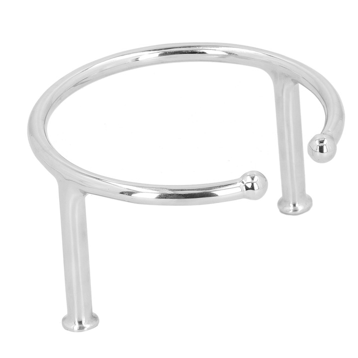 316-os rozsdamentes acél italtartó, Jormftte, átmérő 10,8 cm, magasság 7,2 cm, ezüst