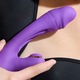Vibrator 3in1 Obsessia® Euphoria cu 7 tipuri diferite de vibratie, 7 moduri diferite de suctie si tapping, incarcare magnetica USB, rezistent la apa, din silicon, silentios, mov, 25x4,2 cm