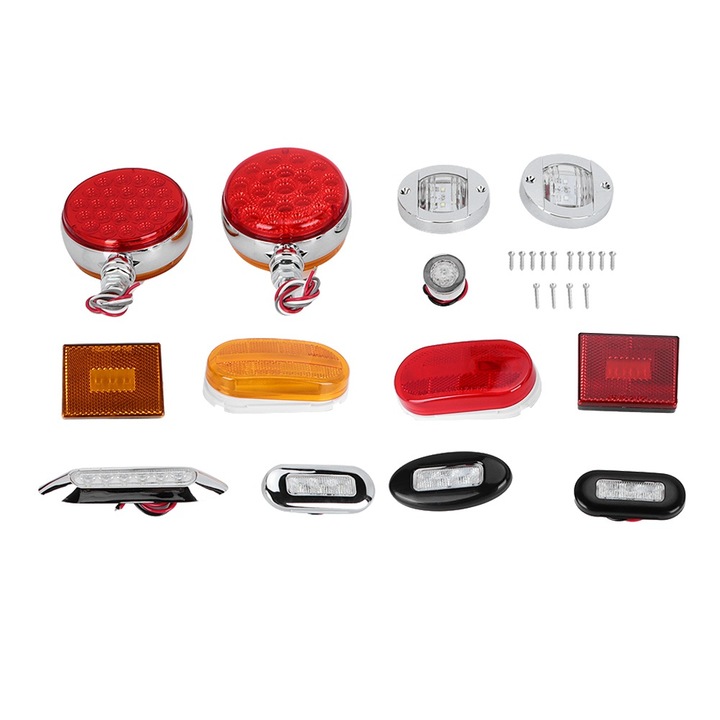 Комплект LED лампи за ремарке, 12V-30V, висока яркост, издръжливи, многоцветни