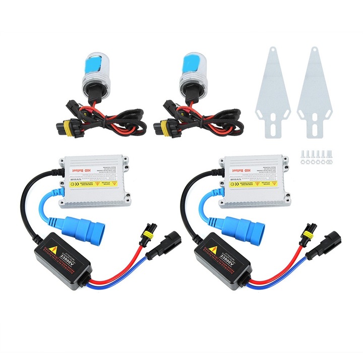 Комплект ксенонови фарове H7 8000K 12V/55W, ултратънки, сребристи