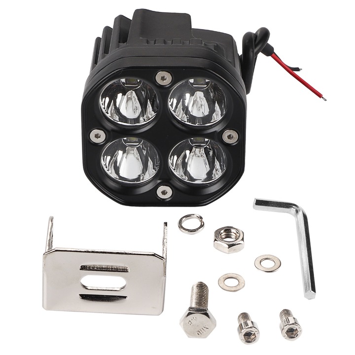 Jormftte 40W LED autó projektor, 3500LM, IP67 vízálló, alumínium, telepítőkészlet