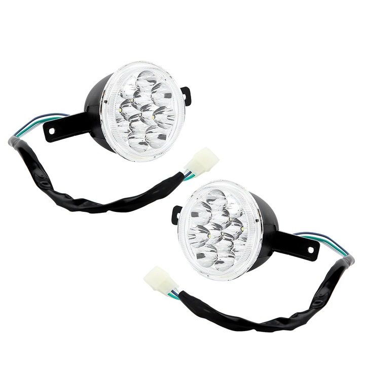 Set 2 bucati faruri LED 12V pentru ATV 150cc 250cc, alb, ABS