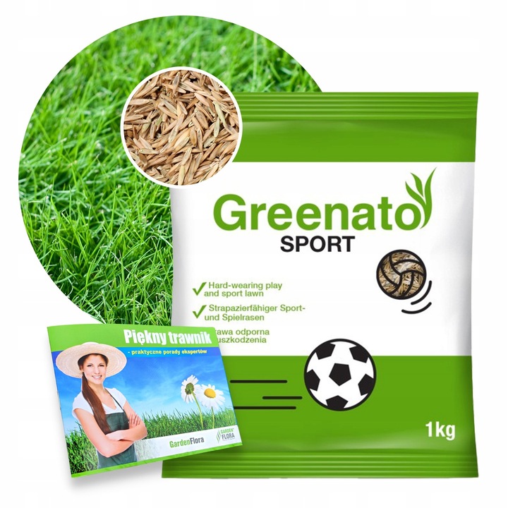 Seminte gazon, Greenato Sport Grass, Rezistent la deteriorari, 1kg, 50mp