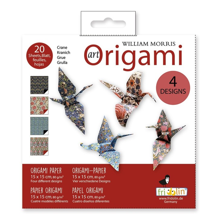 Origami kakasok, design William Morris, Fridolin, +5 év