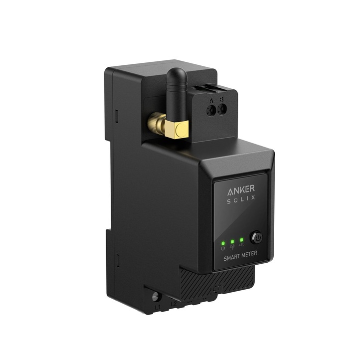 Интелигентен измервателен уред Anker Solix Smart Meter, Съвместим с Anker Solarbank 2, Черен