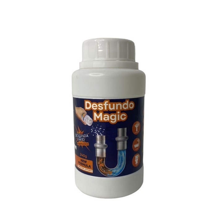 Solutie Profesionala pentru curatat tevile si instalatiile sanitare, DESFUNDO MAGIC, Granule Active 240g, HAPPY JOKER®