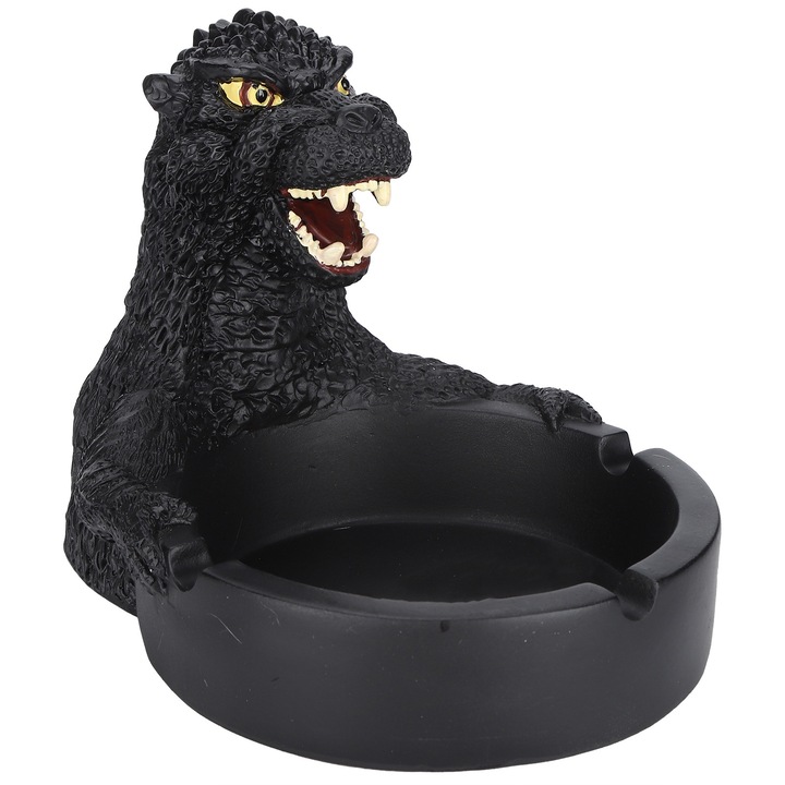 Hamutartó, longziming, gyanta, dinoszaurusz mintás, fekete, 12,5x17,5x12,5 cm