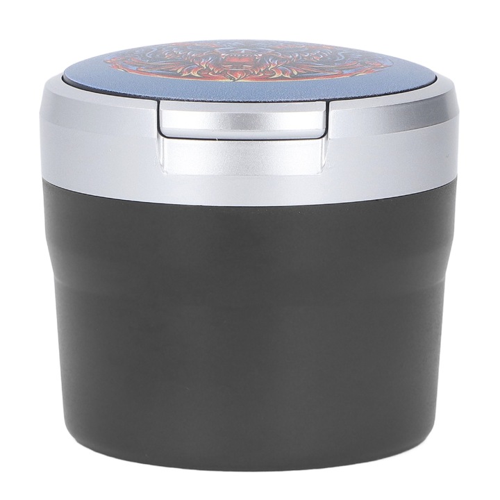 Autós hamutartó fedéllel, Longziming, LED, ABS anyagú, 76,8x71,5 mm