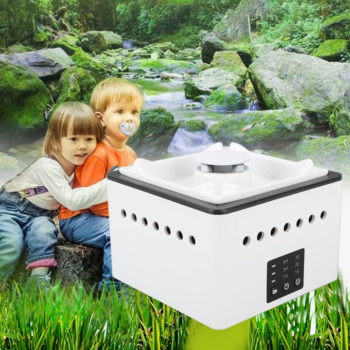 Електрически пепелник, longziming, функция за пречистване на въздуха, капацитет на батерията 8000mAh, бял, 15x15x10cm