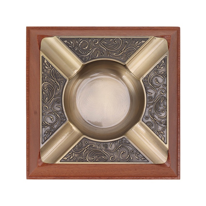 Hamutartó, Longziming, vintage design, fa, 4 férőhelyes, 703g, barna/bronz