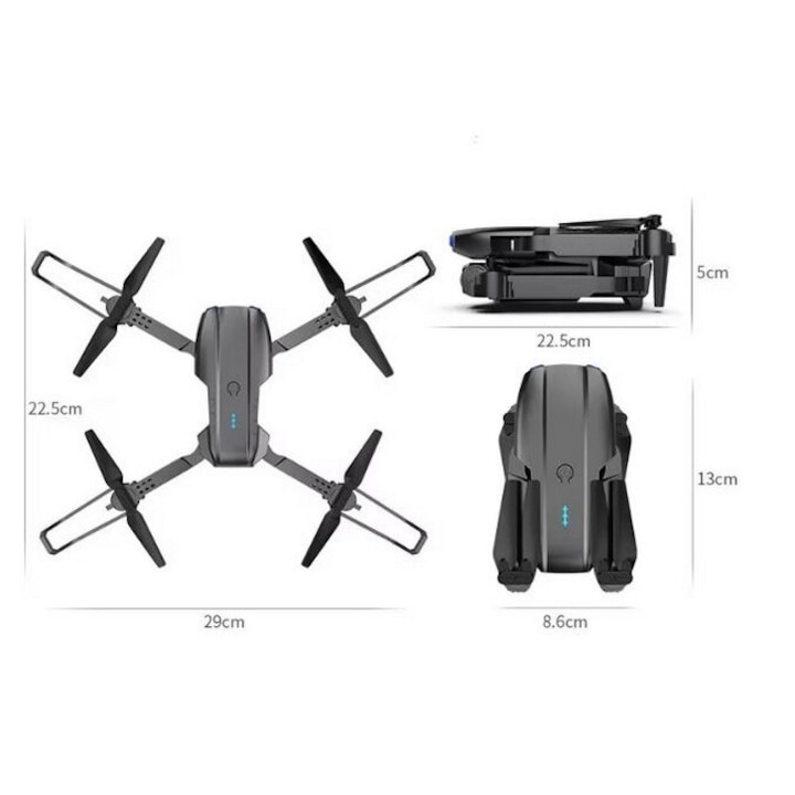 Drona E88 Pro Camera 1x Bateria 1800 Mha 4K Zbor 20min Pliabila Geanta De Transport mentinere altitudine 1x Bateria 1800 Mha Negru