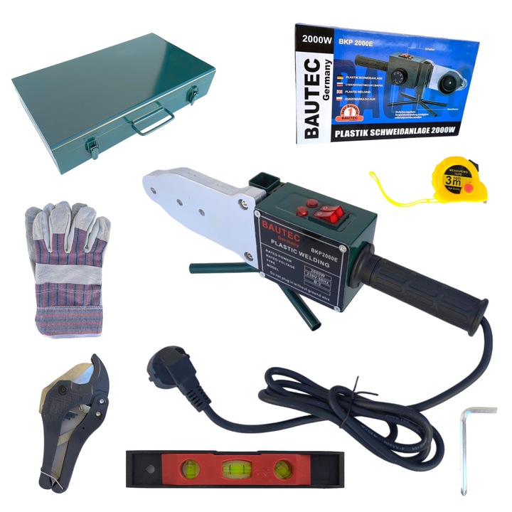 Trusa completa pentru sudat Tevi PPR 2000W + 6 Bacuri, Aparat Lipit Polipropilena, COBI SMART®