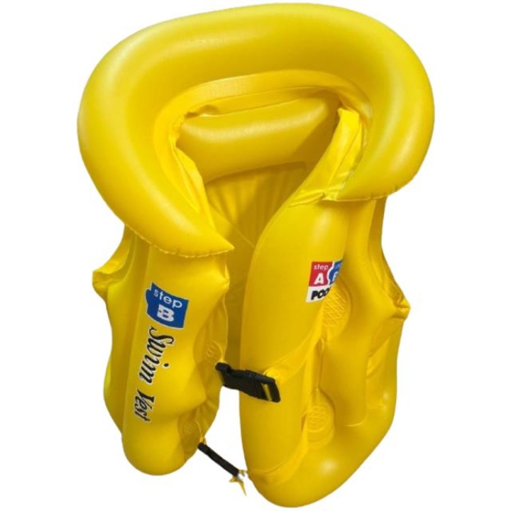 Жилетка, детска, надуваема, спасителна, 45 см, жълта