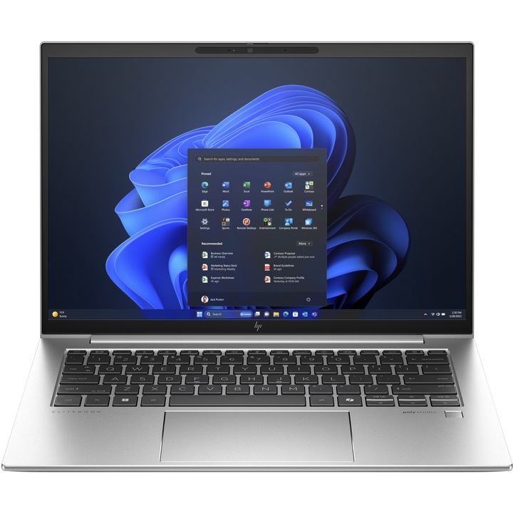 Лаптоп HP EliteBook 845 G11 с AMD Ryzen 5 8540U (3.2/4.9GHz, 16MB), 32 GB, 1TB M.2 NVMe SSD, AMD Radeon 740M, Windows 11 Pro, Сребрист
