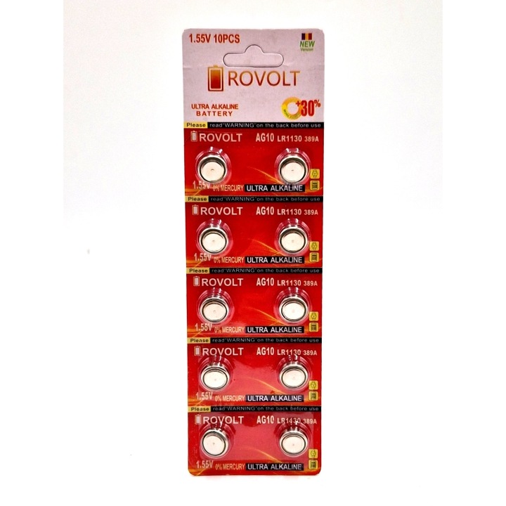 10 db Rovolt AG10 akkumulátor készlet