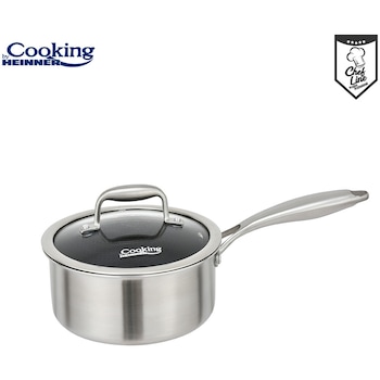 Cratita cu capac sticla Cooking by Heinner Titanium, 3 straturi, inox, inductie, 18 x 9 cm, 2 L