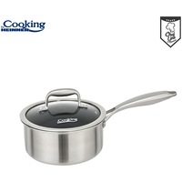 Cratita cu capac sticla Cooking by Heinner Titanium, 3 straturi, inox, inductie, 18 x 9 cm, 2 L