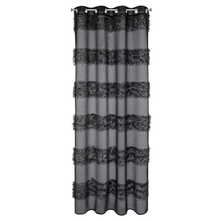 Перде MARGARET с халки 140 х 250 см еврофирано черно