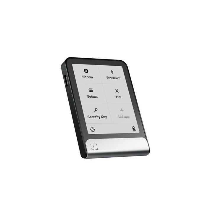 Електронен портфейл Ledger Flex Crypto, за виртуални валути Bitcoin, Ethereum, Solana, Cardano и други, черен