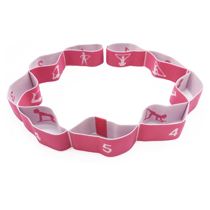 Bizaical jóga nyújtószalag, 9 hurok, 10x4 cm, nem elasztikus, nyújtáshoz és regenerálódáshoz