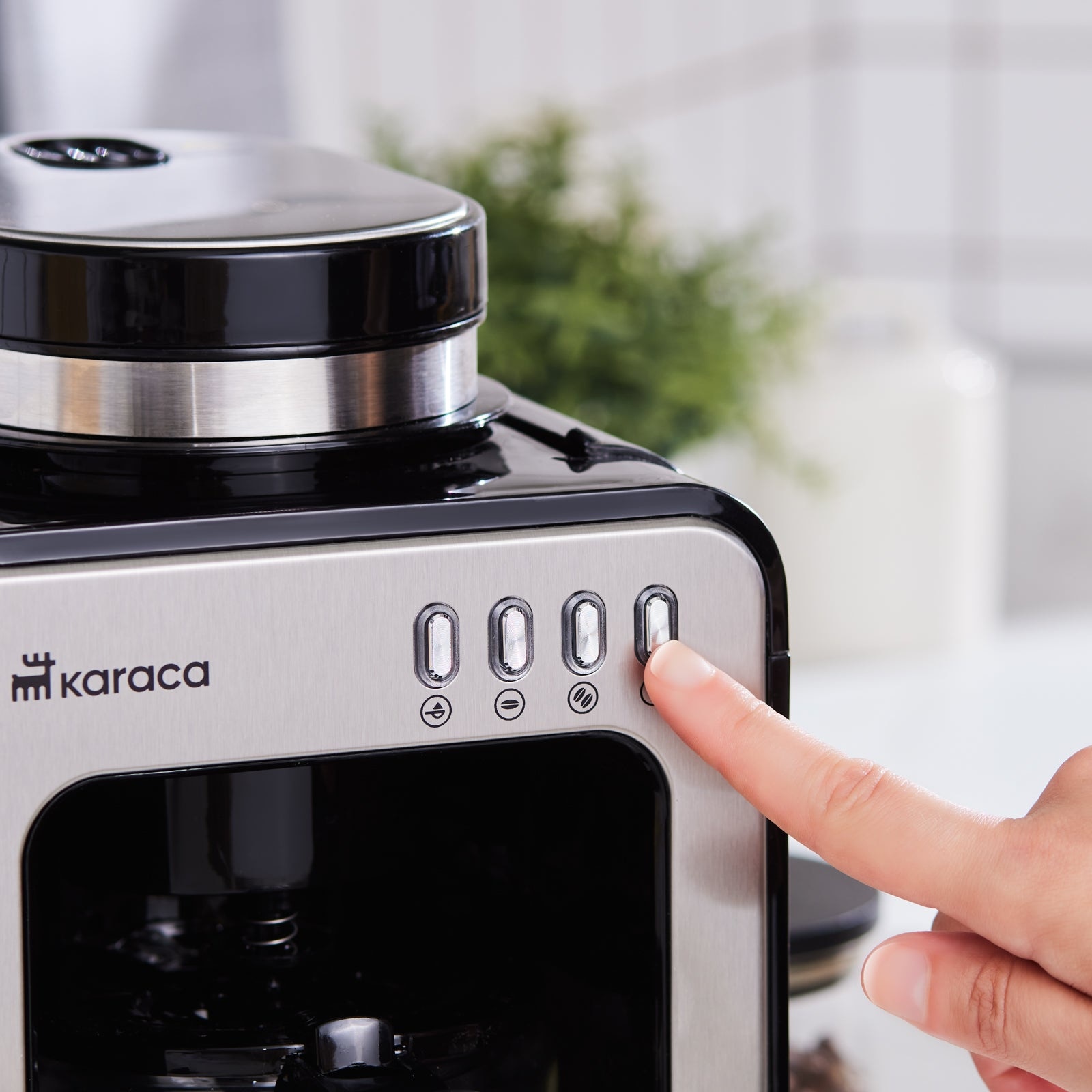 Cafetiera cu Filtru si Rasnita Integrata, Karaca, Grindmaestro, 0, 5L, 600W, Inox