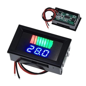 Tester baterii, Indicator incarcare cu led si voltmetru 12V 24V 48V 60V 72V, albastru