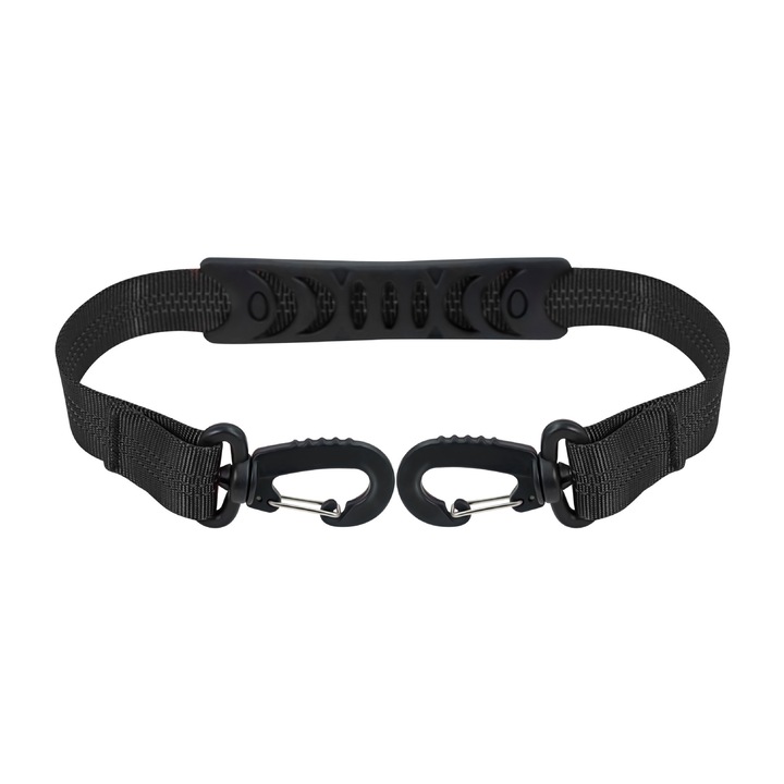 Комплект от 2 каишки за обувки за сноуборд, JENUOS®, реверсивна кука, найлон, 52,5 X 2,5 см, черен