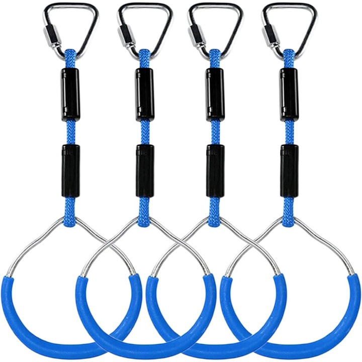 Set 4 inele de gimnastica pentru copii, AMRINUGL, culori variate, material rezistent, 120kg, pentru antrenament interior/exterior