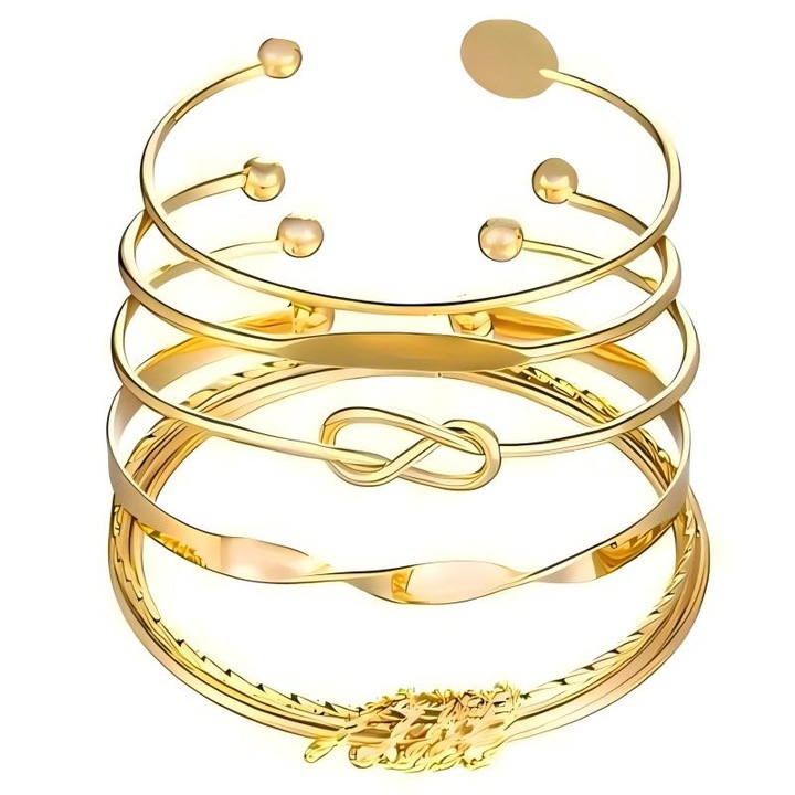 Set 5 bratari dama, Judastar, Aliaj, Auriu