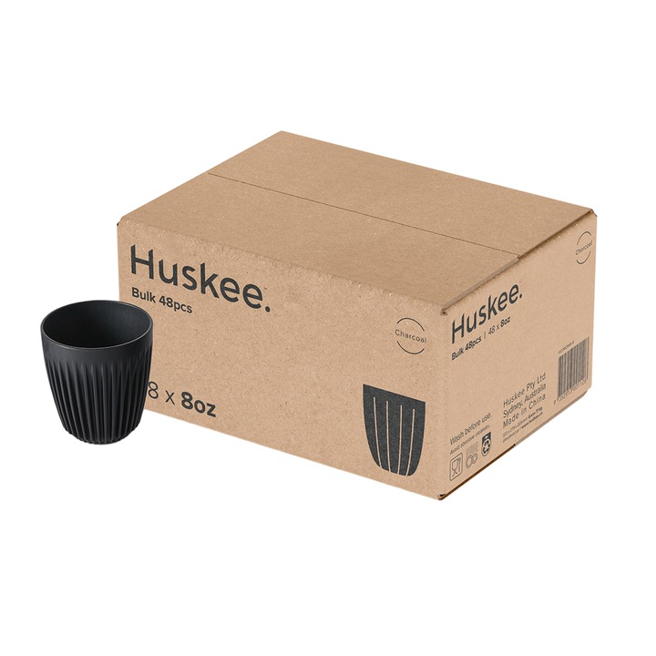 Set de 48 cesti de cafea, Huskee, 240 ml, polipropilena, Negru