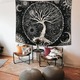 Decoratiune Sunmostar, Arborele Vietii, 150x130cm, negru si alb