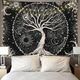 Decoratiune Sunmostar, Arborele Vietii, 150x130cm, negru si alb