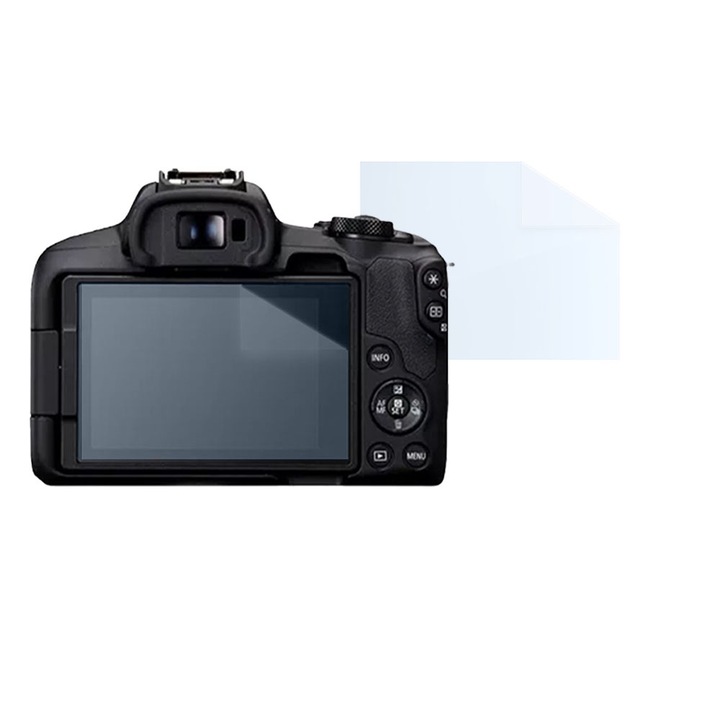 Fóliakészlet Canon EOS R50-hez, FONIX LENS DEFENSE, 1 szilikonfólia képernyőhöz, ütésálló, karcmentes, regenerálható, tartós, időjárásálló, átlátszó