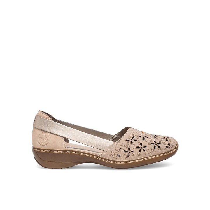 Дамски обувки, Rieker, 590559, Естествена кожа, Бежови, 42 EU